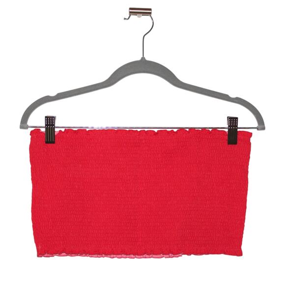 Victorias Secret PINK Bandeau Solid Red Size Large - Picture 1 of 4